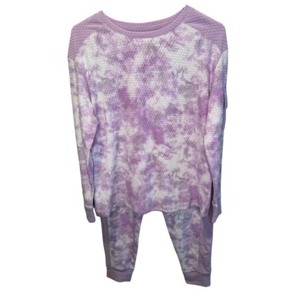 Cuddl Duds Womens Purple Tie Dye Pajama Set Quilted Joggers PS NEW Loungewear